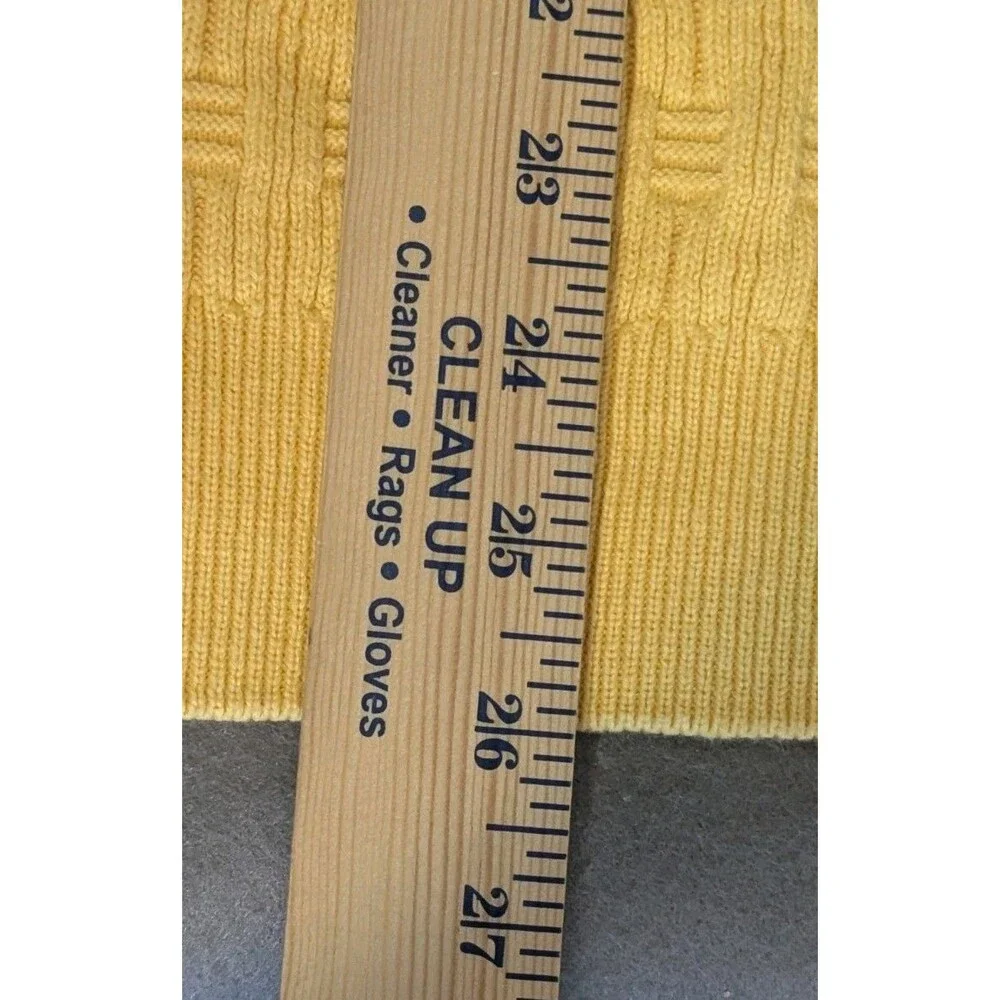 Tasso Elba Golf Sweater Vest Mens Medium Yellow Basketweave Knit 100% Cotton